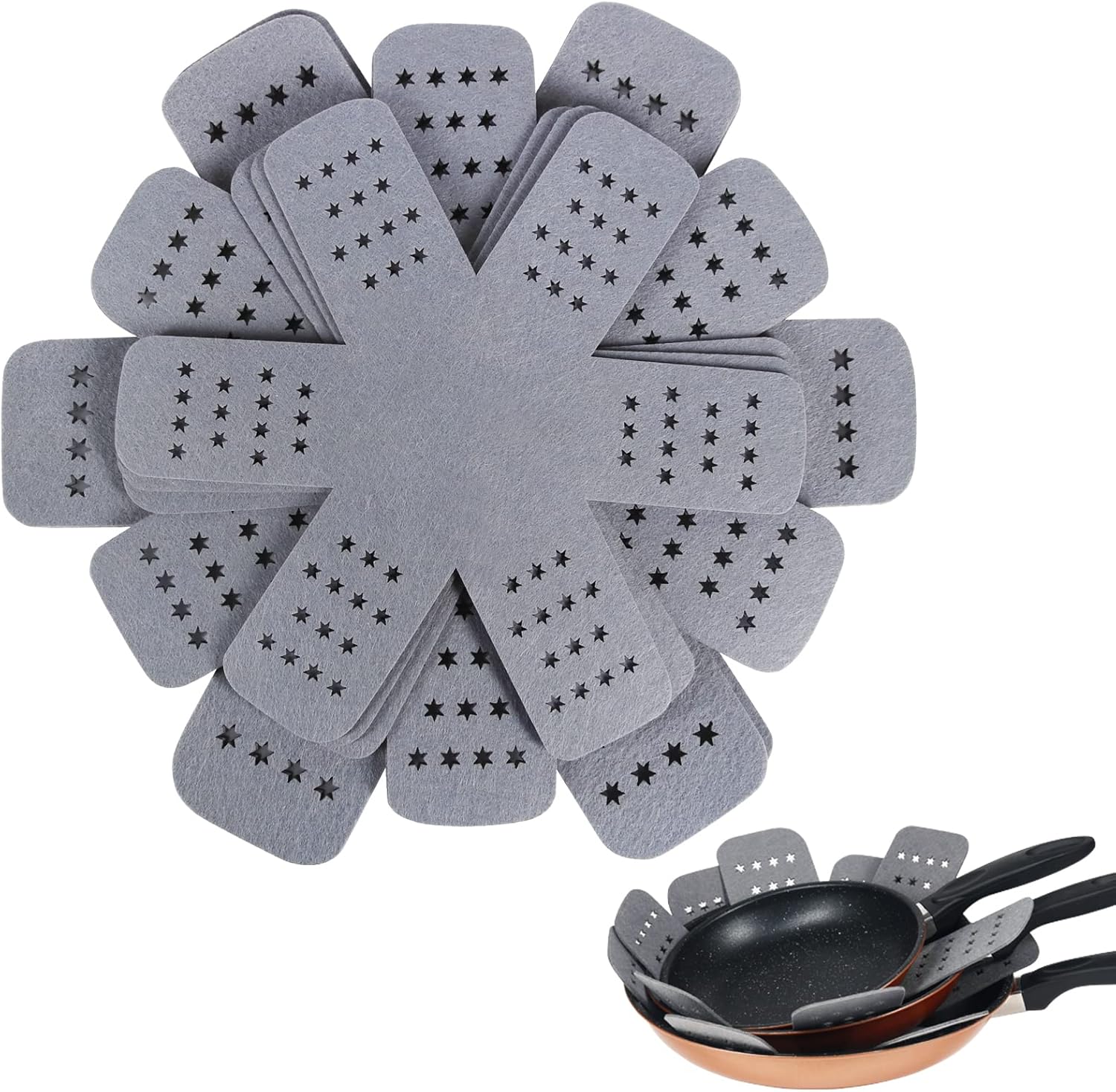BYKITCHEN Pan Protectors with Stars, Larger & Thicker Pan