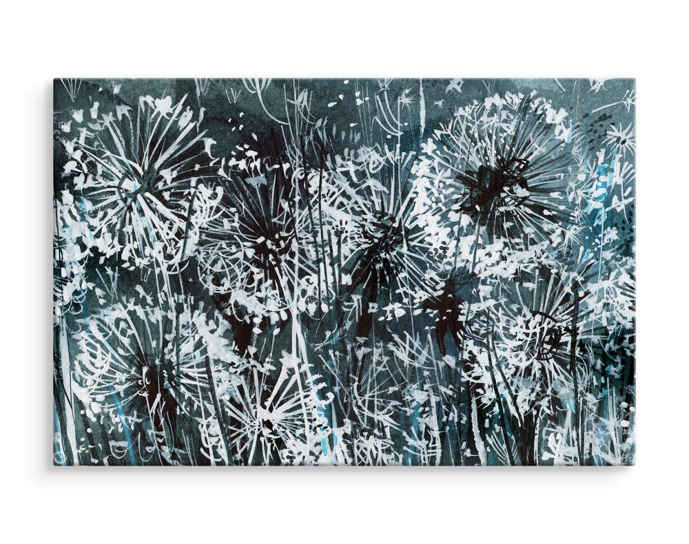 Muralo Wandbild Blumen, Pusteblumen, Natur, Landschaft - 120x80 cm | Leinwandbild, Modernes Design, hochauflösender Druck - ideal für Schlafzimmer und Wohnzimmer, Frühlingsflair das ganze Jahr