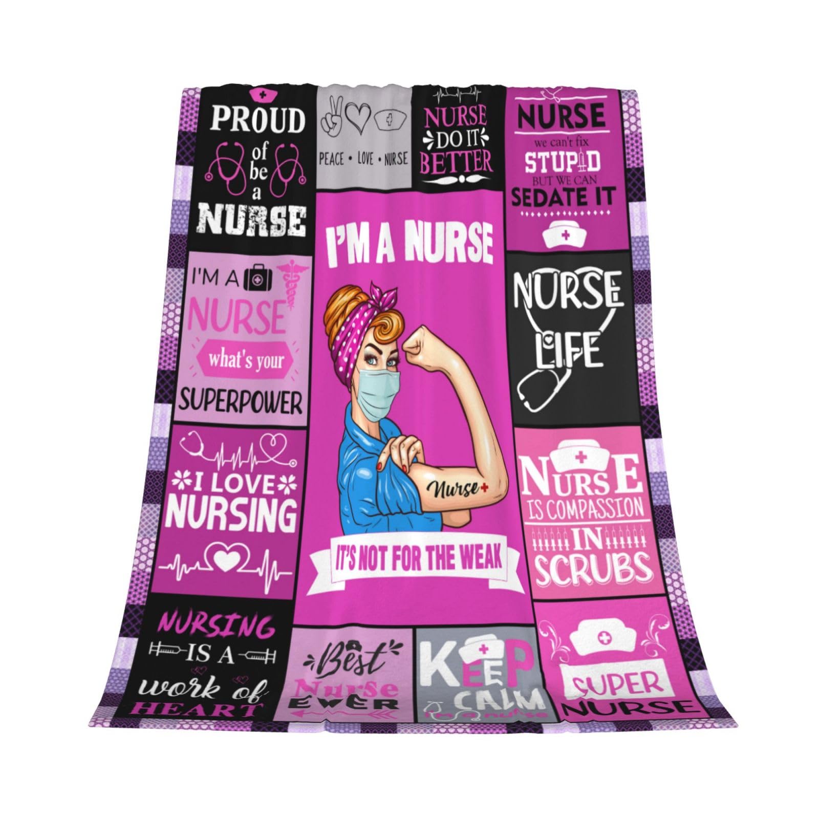 Gaakvrr Women's Color-03 Nurse Blanket For Nurse Flannel Throw Blanket 130X150cm(50X60 Inch)