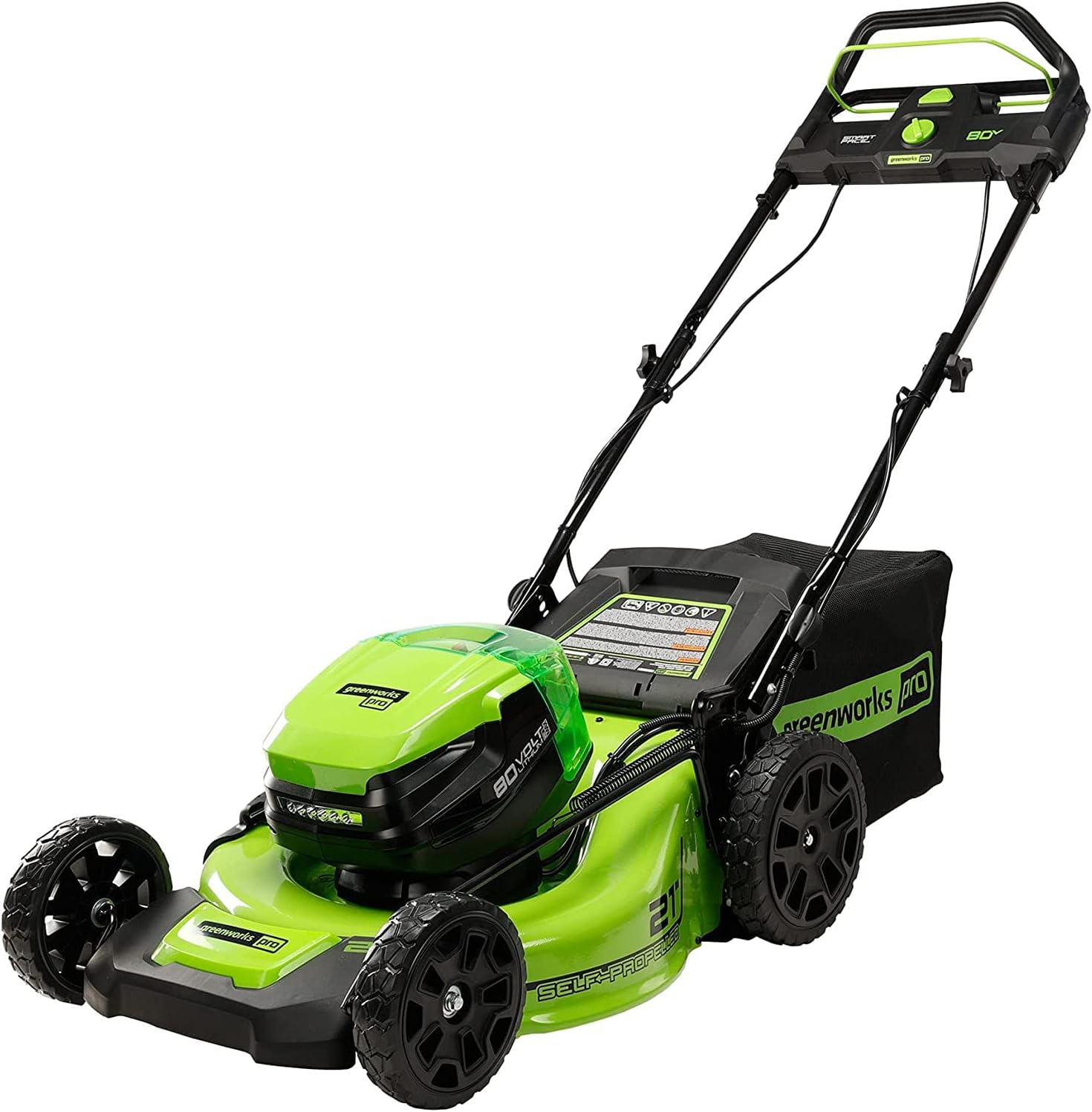 Greenworks 82V 21” (Push) Brushless Lawn Mower, 5.0Ah Battery and Dual Port Rapid Charger (Great for Landscapers and Professionals)