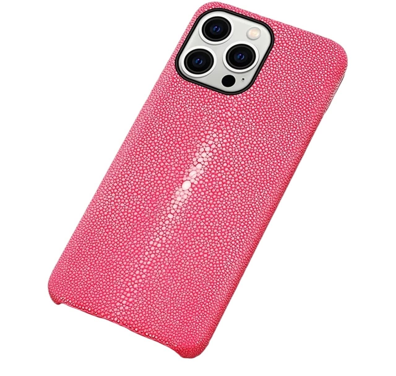Coque rigide iPhone 13 Pro Max en cuir PU premium rose - 7