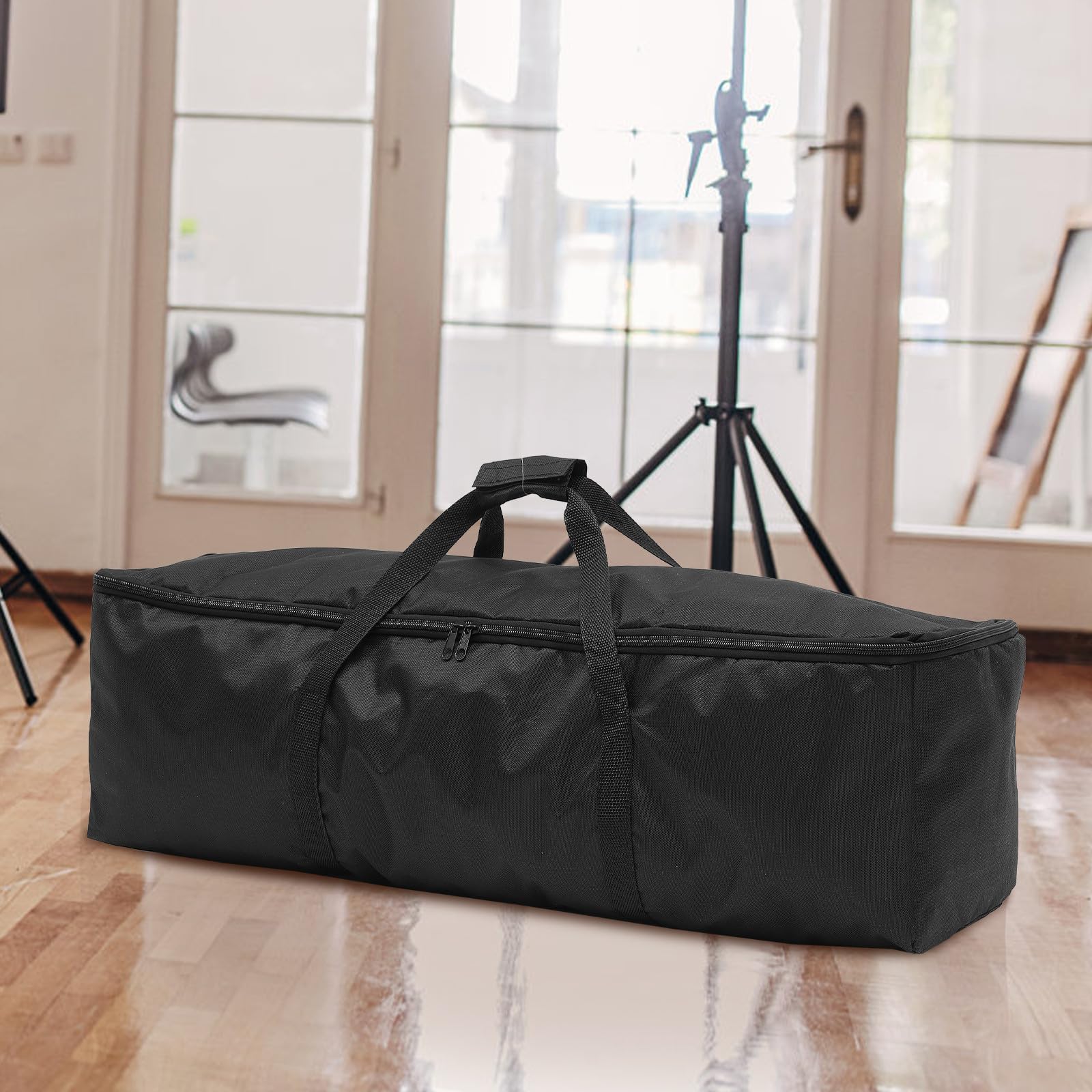 Toddmomy Borsa per Cavalletto Fotografico Singolo Strato Oxford Nero | Doppia Cerniera, Maniglia da Trasporto, Design Pieghevole e Riutilizzabile, Formato per Accessori