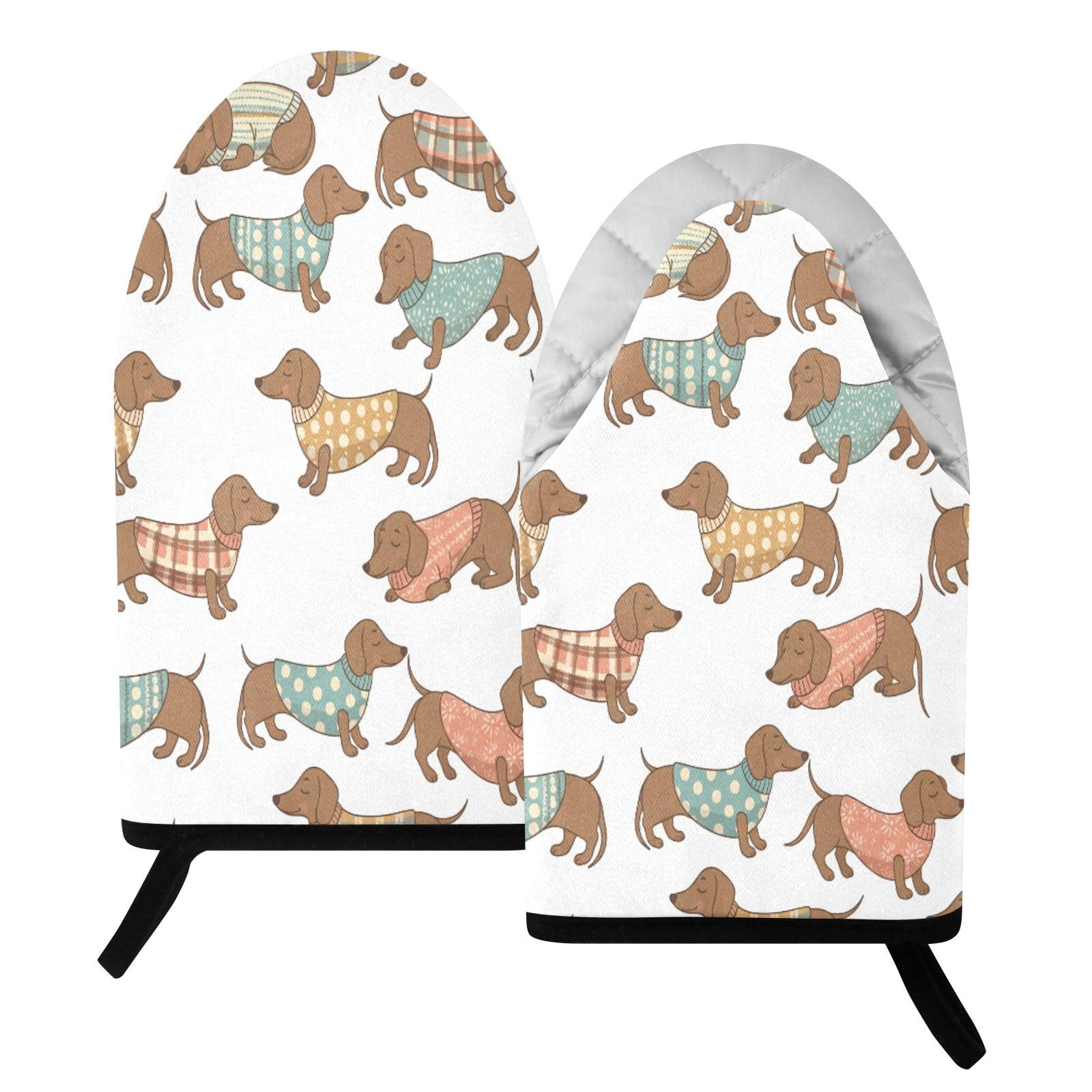 BURSTDDY Cute Dog Oven Mitt,Heat Resistant Kitchen Mitts for Cooking