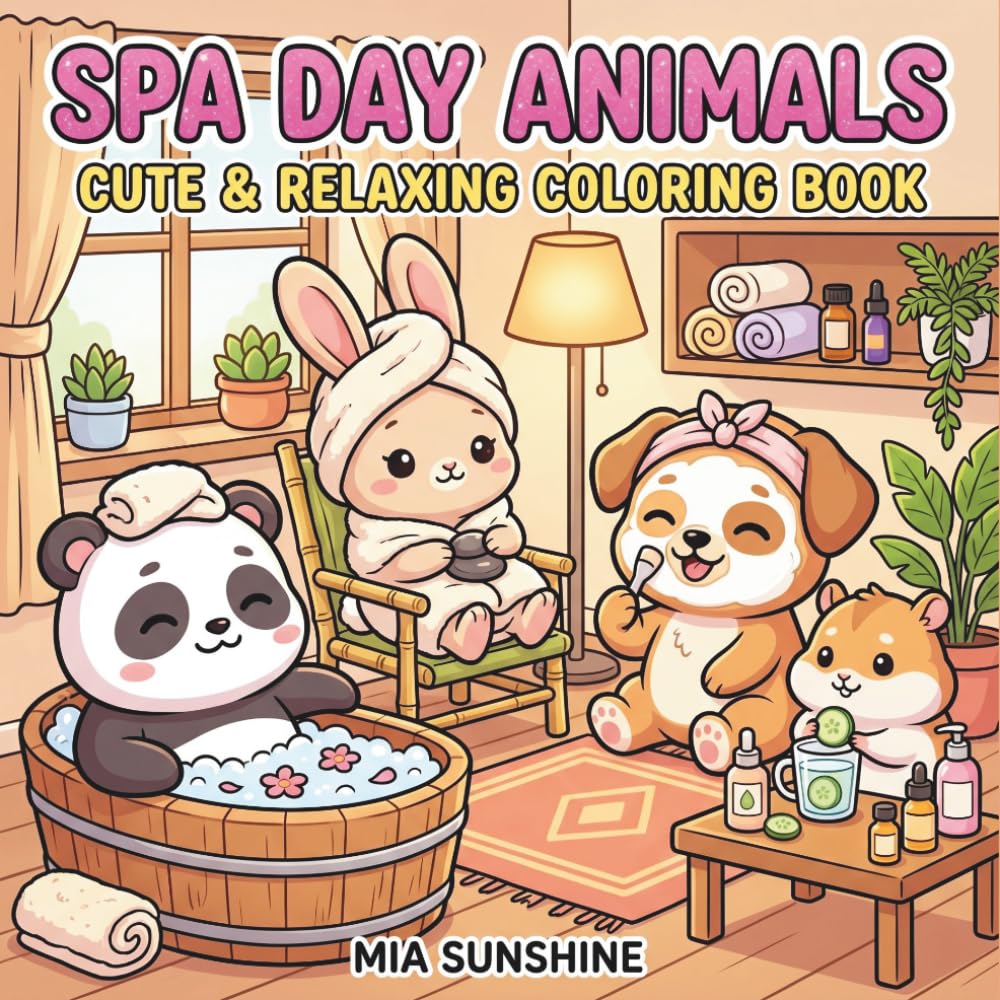 Spa Day Animals - Cute & Relaxing Coloring Book: A Cute Animal Coloring Book for All Ages | Cozy Spa Days, Pampered Pets, Skincare Fun and Relaxing Moments for Stress Relief and Creativity