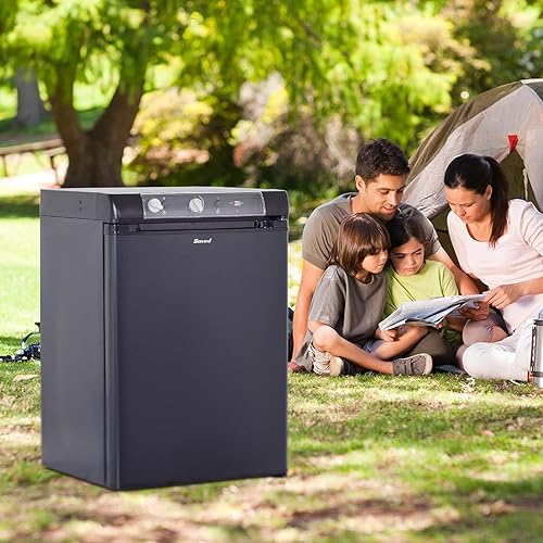 Miniatura 5 de Smad Refrigerador compacto de 3 vías, 110 V, 12 V, GLP, gas propano, 2.1 pies cúbicos para caravana, cámper, camión, barco, fuera de la red,