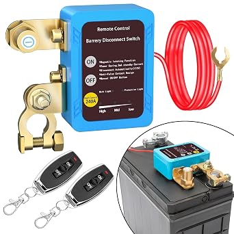 Remote Battery Disconnect Switch for Car, 12v 240A Battery Kill Switch Upgrade Smart Voltage Car Kill Switch Anti-Theft, Prevent Battery Drain, Remote Battery Kill Switch for Car, Truck, RV