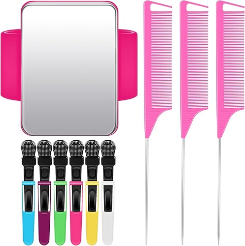 Pulsera magnética para estilista, alfiler de muñeca, trenzadores, pulsera para gel de silicona con 3 piezas de peine de cola de pinta, 6 piezas de