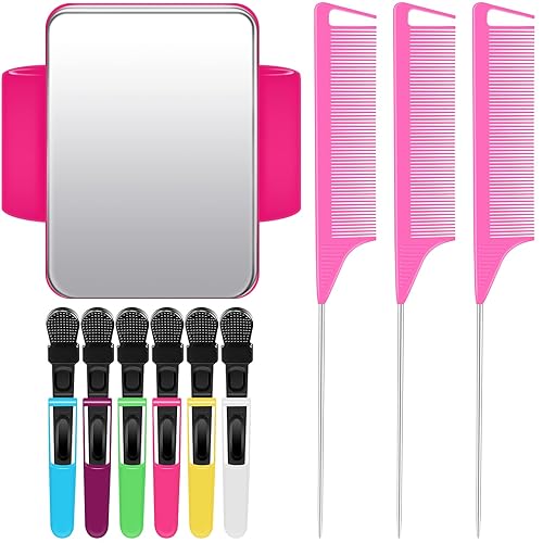 Pulsera magnética para estilista, alfiler de muñeca, trenzadores, pulsera para gel de silicona con 3 piezas de peine de cola de pinta, 6 piezas de