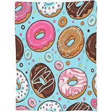 Fleece Throw Blanket for Couch - Donut Soft Fuzzy Cozy Blankets Lightweight Warm Flannel Throws for Sofa, Bed, Travel, All Seasons 30x40 Inches