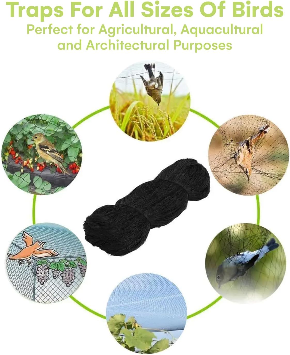 Noa Store Nylon Mesh Anti Bird Netting [25x50] ft for Fruit Trees, Garden, Plant, Tree Protectors, Aviary and Poultry Netting (Pack of 2)