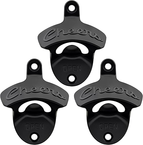 Miniatura 14 de Abridor de botellas Cheers montado en la pared de acero inoxidable para cerveza, montaje en poste dorado antiguo (paquete de 2) Cobre Antiguo,Plata