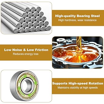 40 Pcs 608zz Ball Bearing,Longboard Roller Skate Bearing,608 ZZ Kugellager