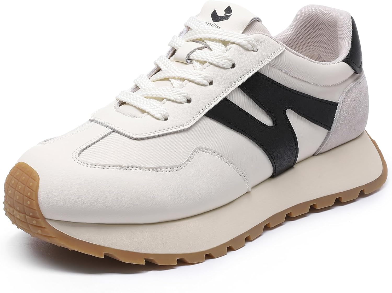 somiliss Platform Fashion Sneakers for Women Suede Patchwork Casual Tennis Shoes Comfortable Non Slip Running Walking Shoes