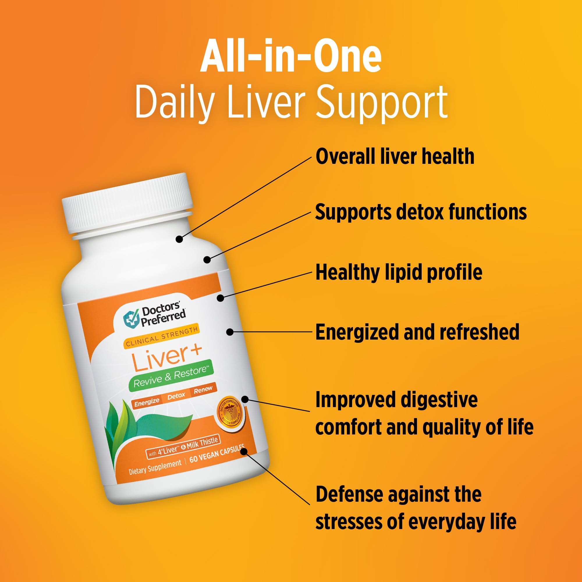DOCTORS' PREFERRED Liver+ Revive & Restore with Milk Thistle Supplement — Amazon image 4