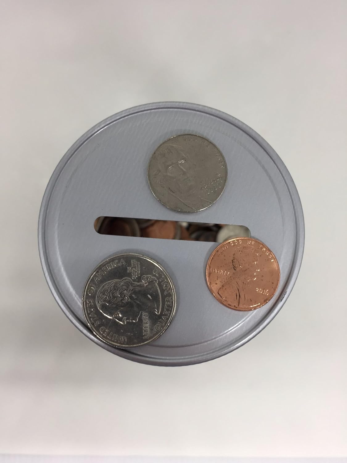 1 Mason Jar with 1 Piece Slotted Lid Regular Mouth Pint 16 Oz Piggy Bank for All Ages (Clear)