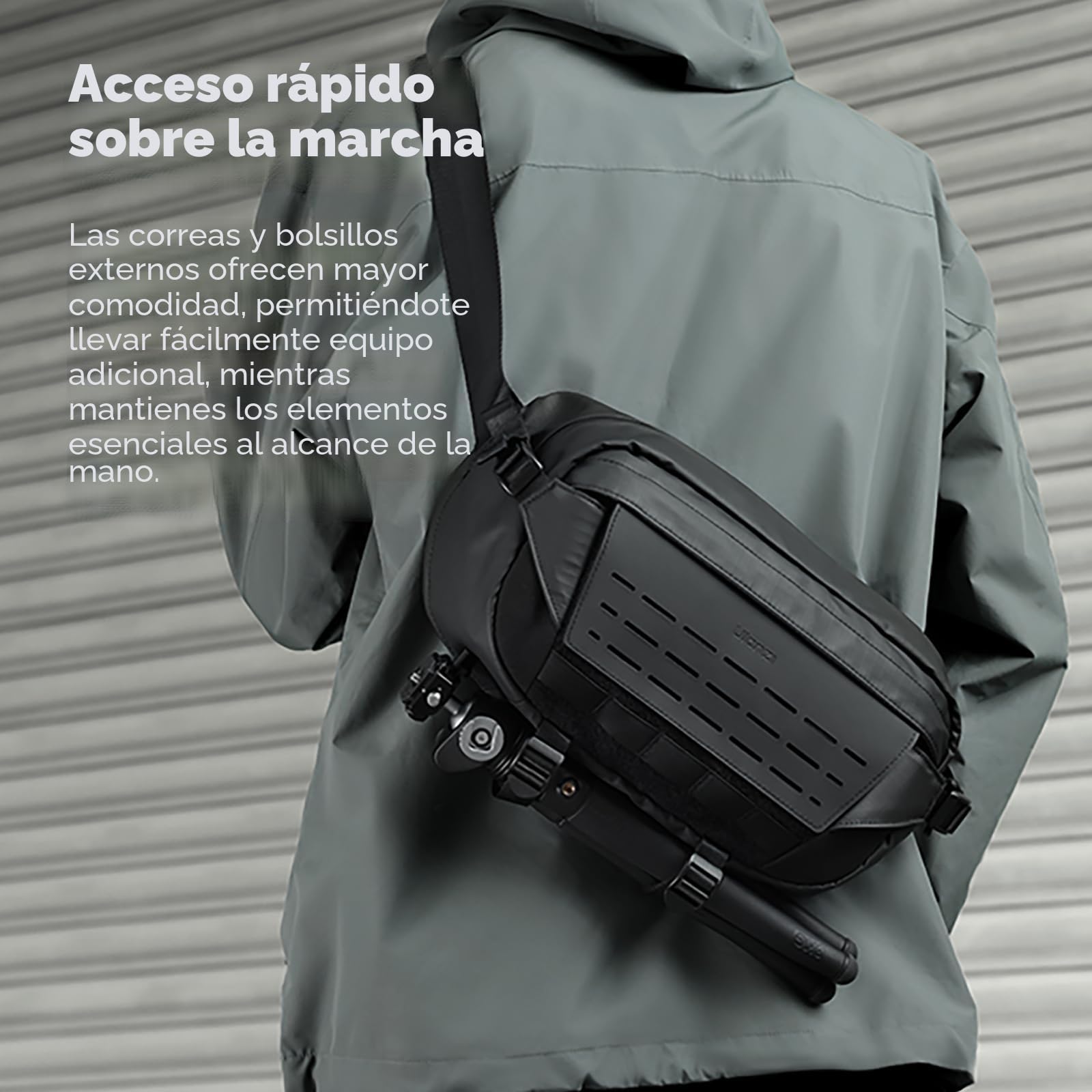ULANZI Bolsa Funda Cámara Réflex 9L, Negro Bolsa Cámara Fotográfica, Bolsa Bandolera Cámara Impermeable Resistente, Mochila Pequeña para Cámara Réflex Digital Compatible con SLR DSLR