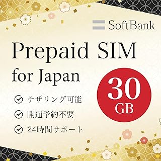 日本国内利用 プリペイドSIMカード 30GB 大容量 SoftBank回線 データ専用SIM 4G/LTE対応 残量確認可 simフリー端末のみ対応 (sim-30g)