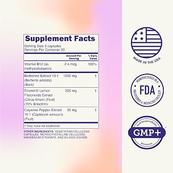 GLP-1 Boost Supplement for Women and Men Hunger & Metabolism Support with Eriomin, Berberine & Capsaicin Expert-Formulated to Support GLP1 Naturally 1 Capsule Before Meals (90 Capsules)