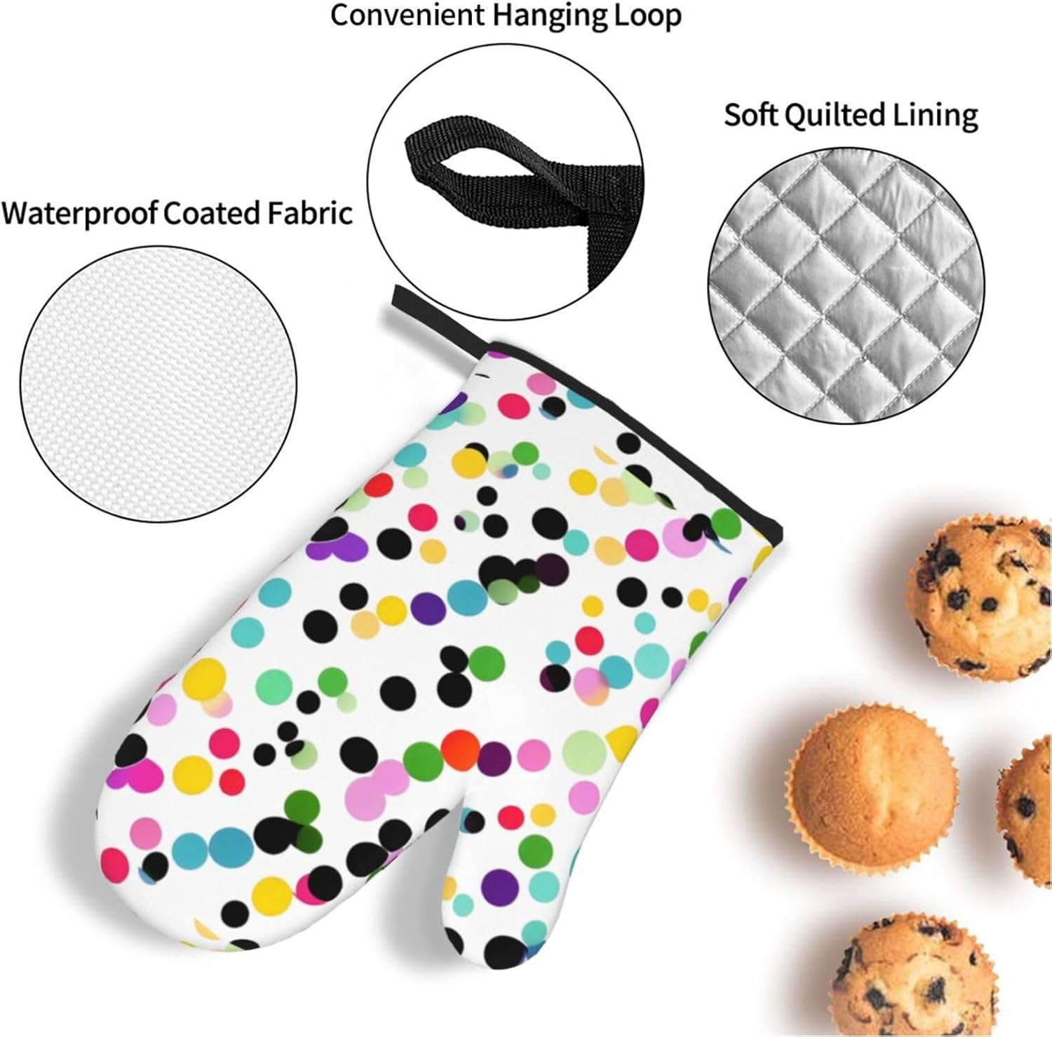Twister Polka Dots Kitchen baking four piece set, fit for cooking and baking, oven, microwave, and outdoor barbecue