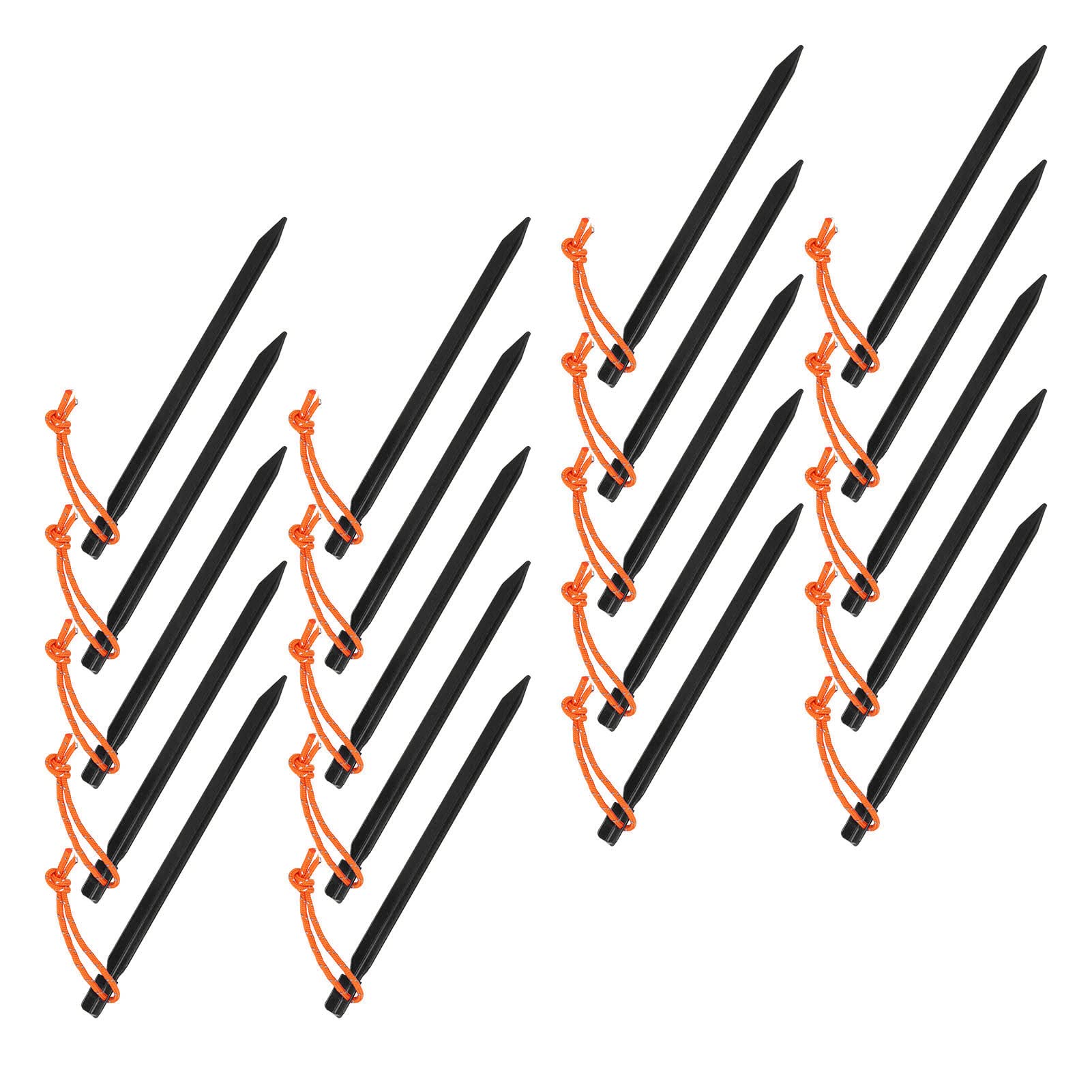 20 Pz Picchetti per Tenda a V in Lega di Alluminio, Picchetti da Campeggio Resistenti con Corde e Borsa, 23 cm per Tende, Tettoie e Giardino su Terreni Vari (Nera)