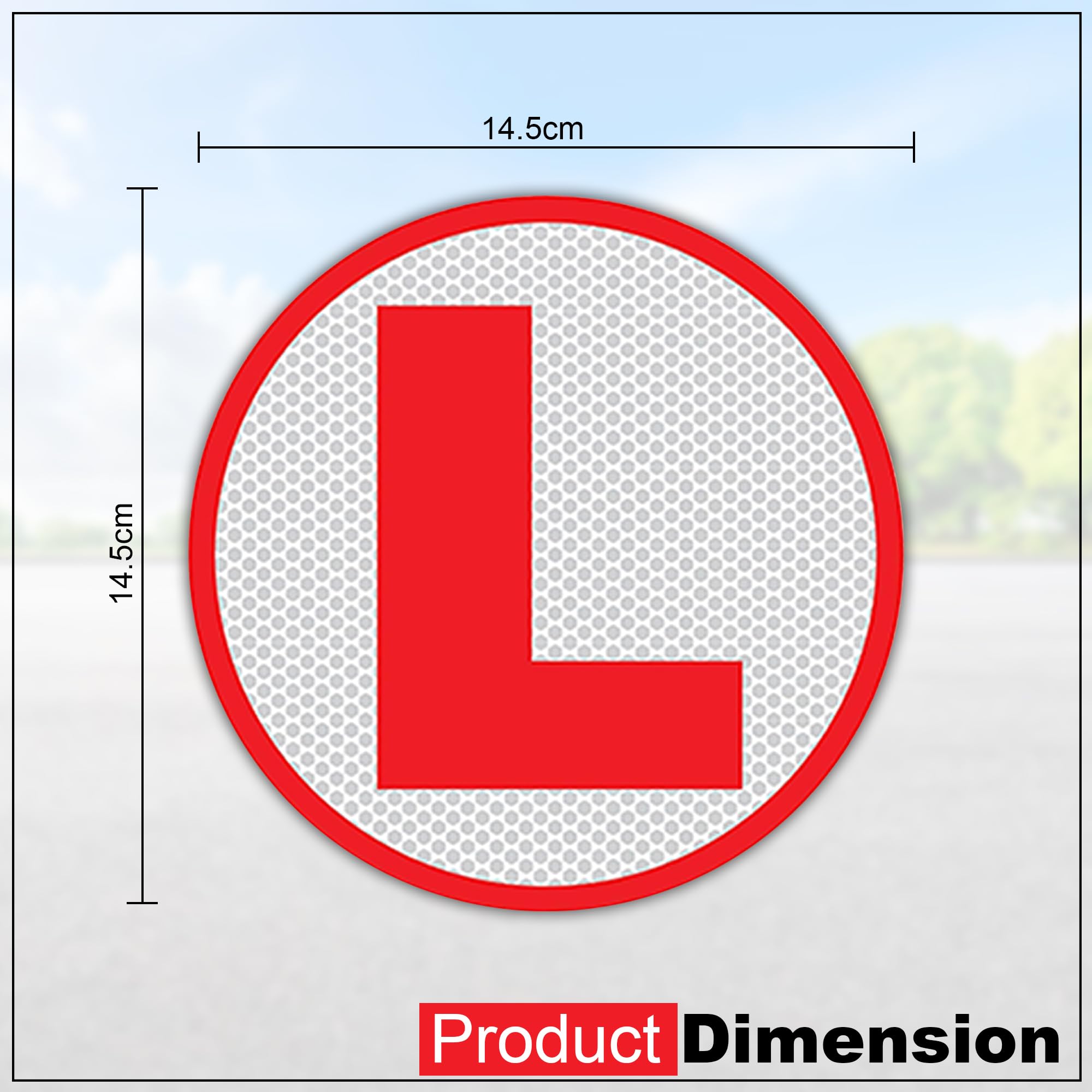 GLUN® Reflective L Sticker for Learning Drivers | Waterproof Car Board Sticker | Easily Removable, 15cm x 15cm, 2 Piece — Amazon image 6