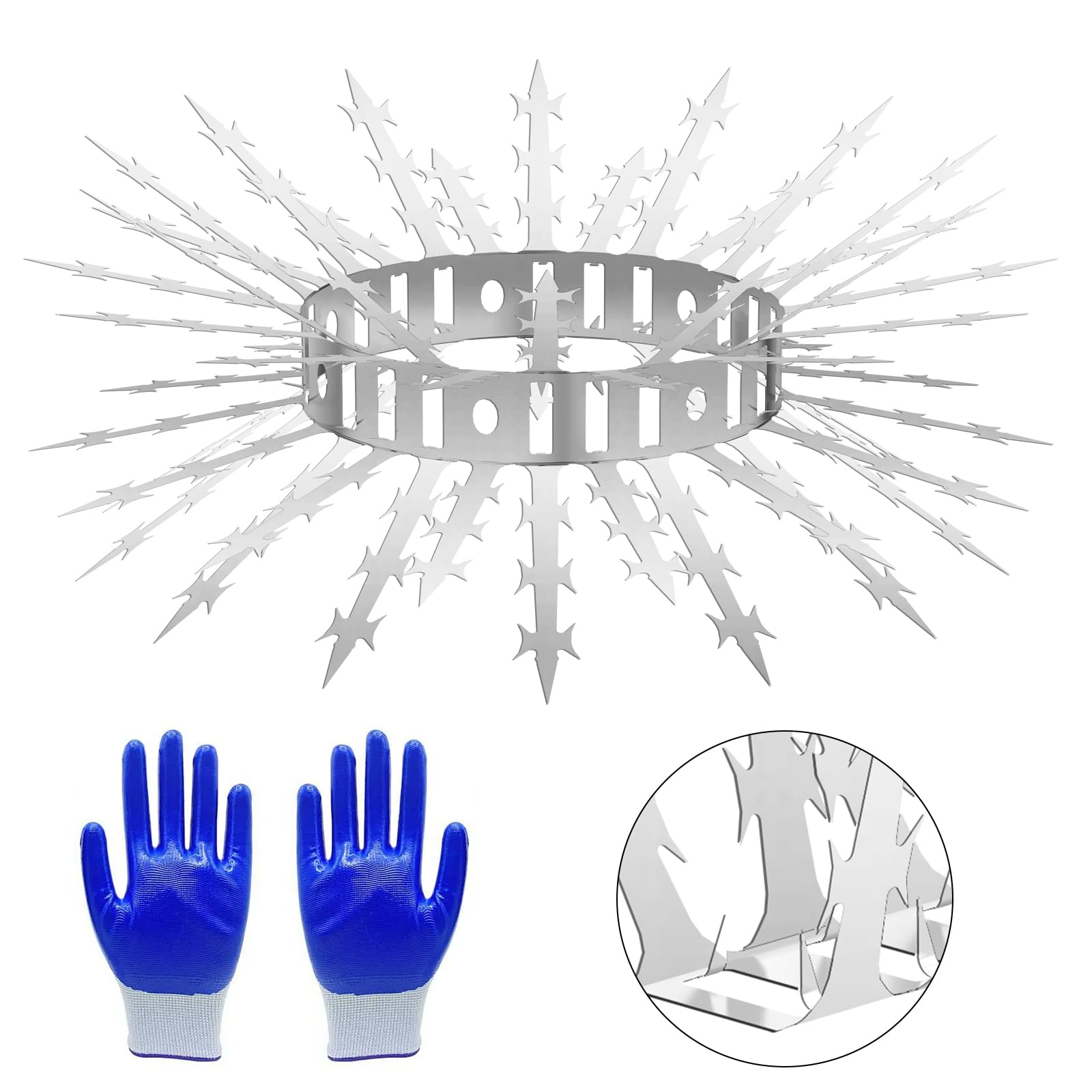 Bird Spikes for Outside 48 Pack 48 FT Stainless Steel Deter Pigeon Squirrel
