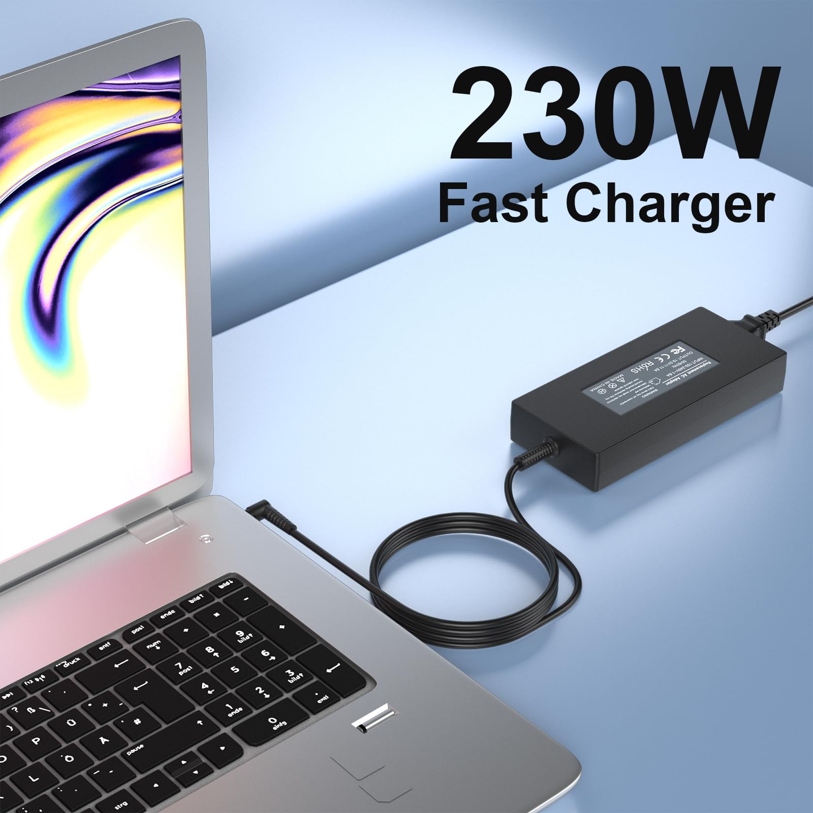 Ładowarka 230 W kompatybilna z MSI GS66 GS65 GS76 GS75 WS65 WS66 WS75 WS76 Katana Alpha Sword Crosshair Stealth 15 16 17 15M 17M M16 Z16 WF76 WF66 Ultra-cienki laptop