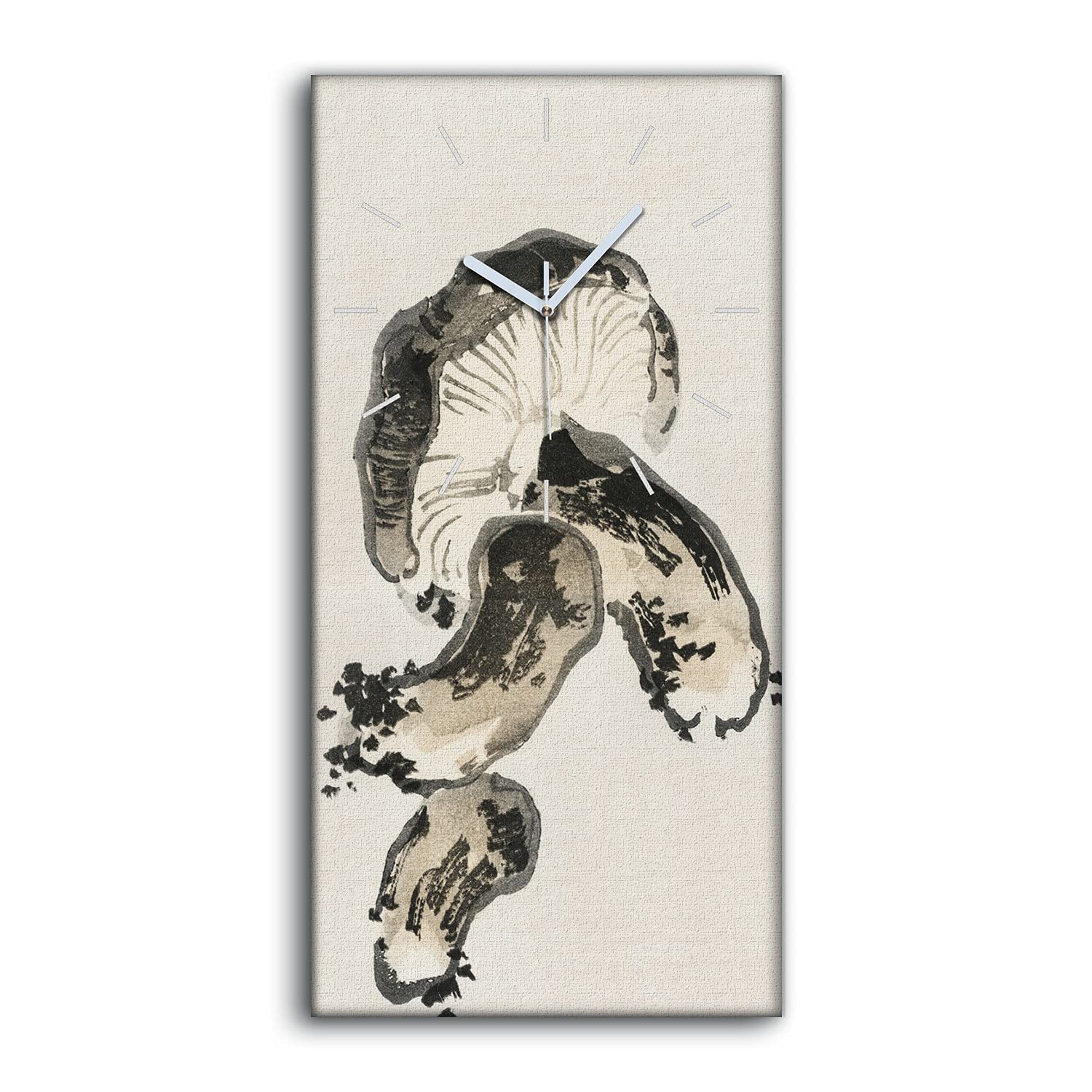 Horloge sur toile 30x60cm art de championnat de champignon asiatique décor salon chambre