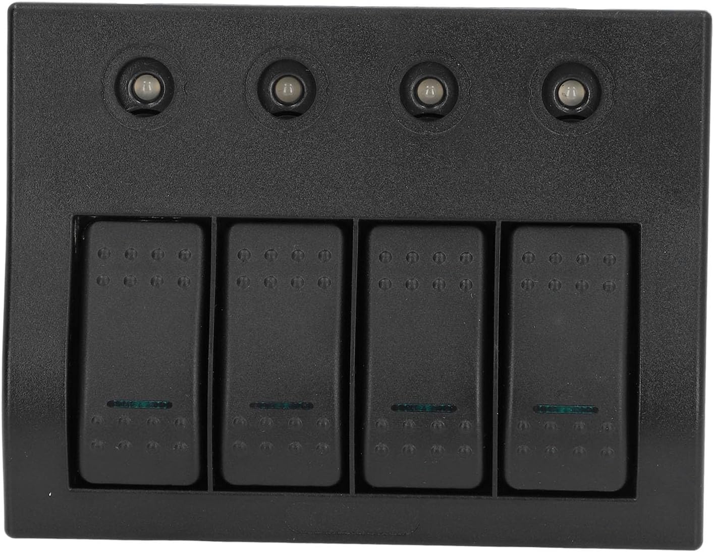 4 Gang Rocker Switch Panel 12V 24V, LED Rocker Switch Panel with Overload Protector 2x10A 2x15A, IP68 DC Distribution Panel for Boat Marine Caravan RV Bus