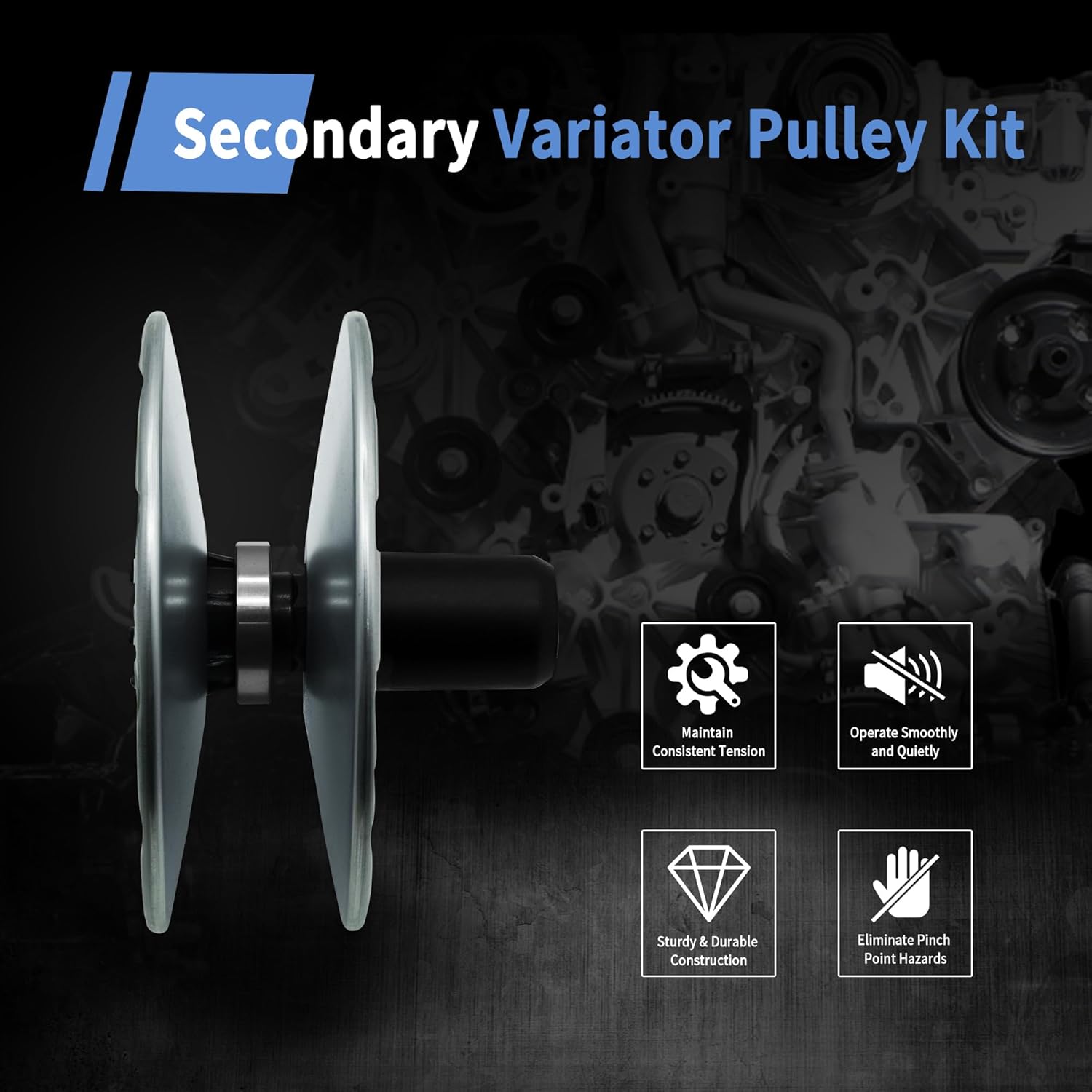 Transmission Secondary Variator Pulley Kit Compatible with John Deere GT79244 MIA12482 Series Lawn Tractors RT400 D105 E100 X105 X106 100