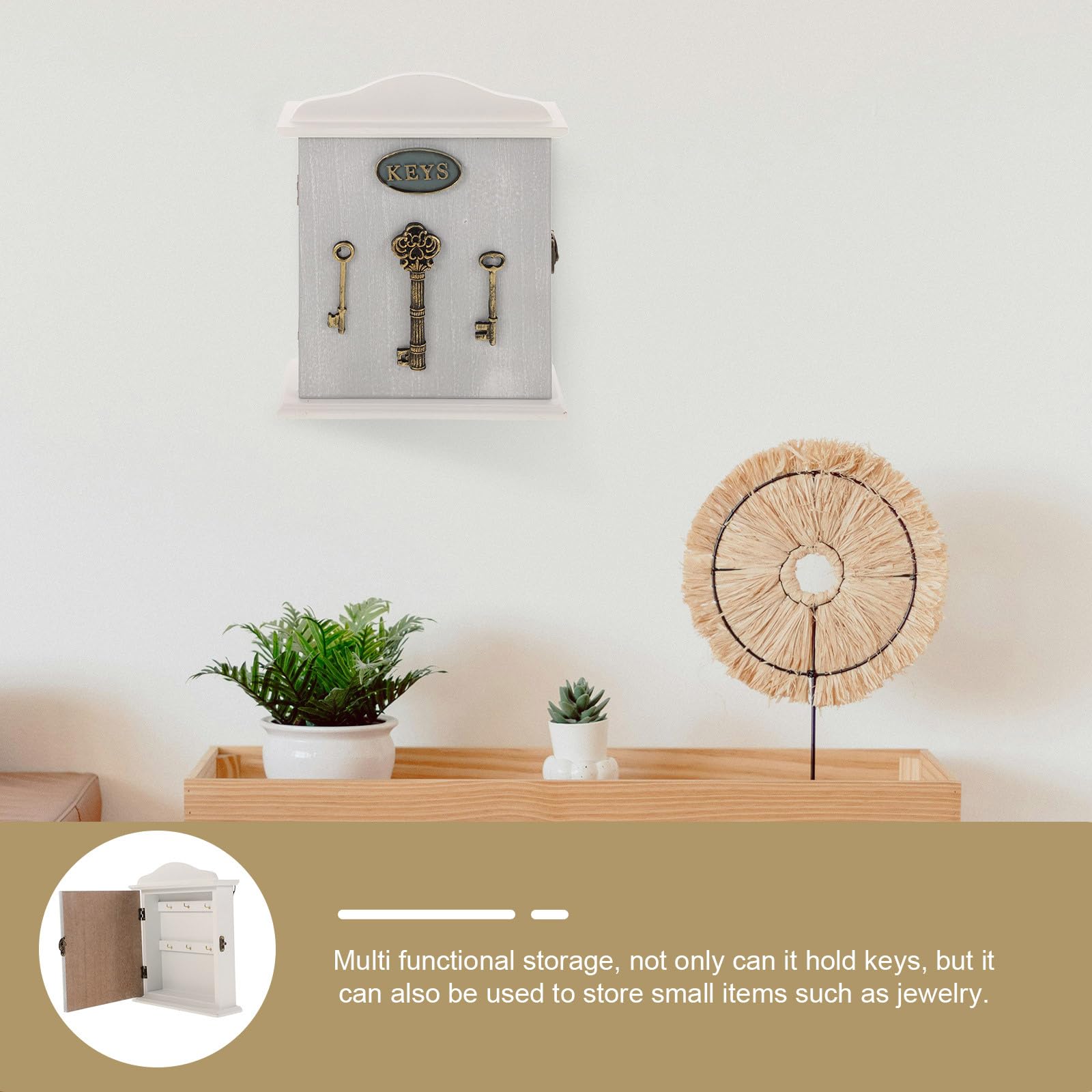 Cabilock Wall Mounted Key Hooks - Rustic Decorative Key Rack for Home, Office, Entryway, Hallway, Bedroom, Living Room