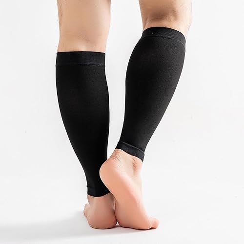 Miniatura 3 de 15-20mmHg 1 par de calcetines de compresión para hombres y mujeres con manga ancha de pantorrilla para soporte de piernas, alivio del dolor