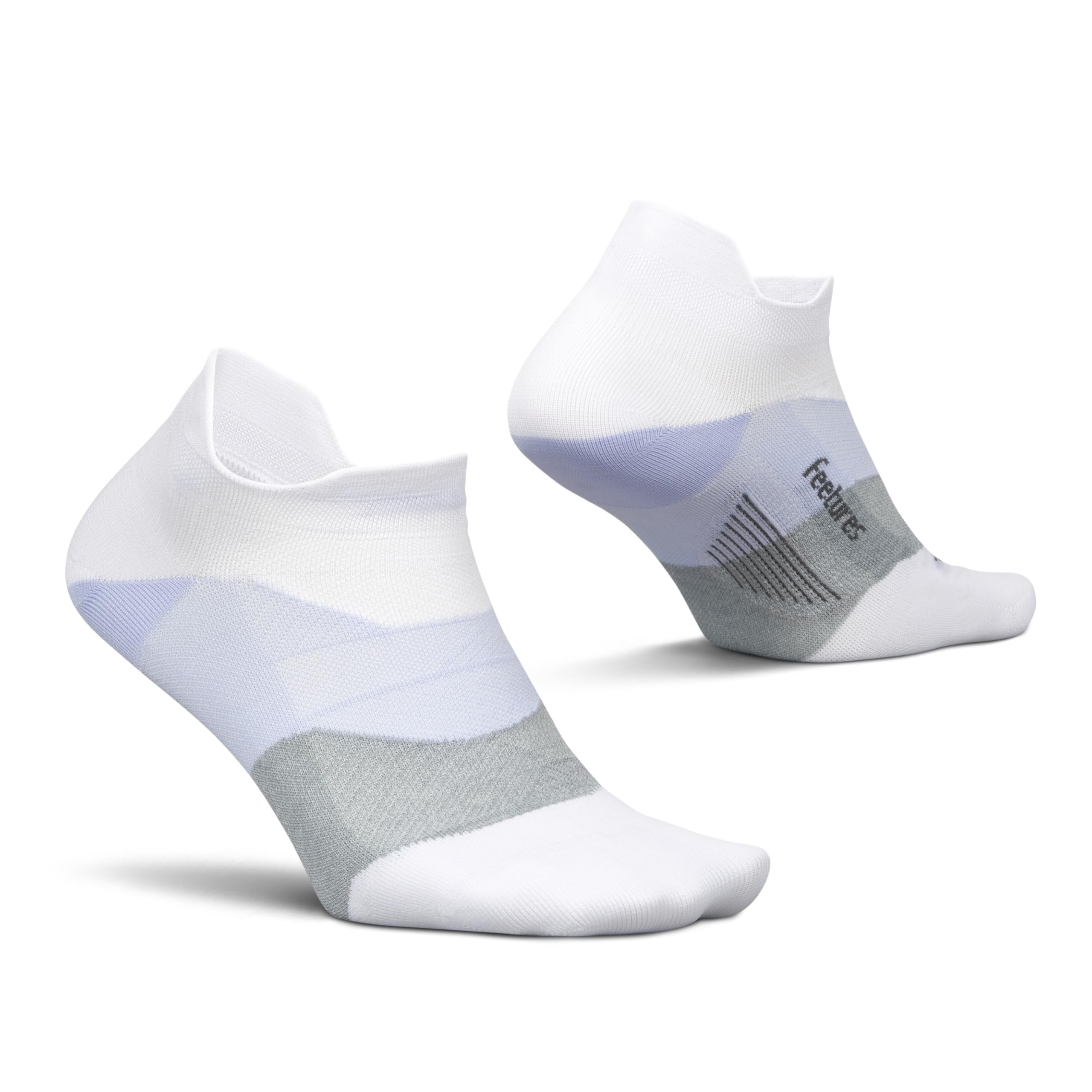 Feetures Elite Ultra Light Cushion Ankle Socks - Sport Sock with Targeted Compression - White Lilatech, S (1 Pack)