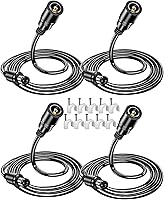Vista 1 de Paquete de 4 cables de extensión de alimentación VOLTKARE de 12 V CC, conectores macho a hembra de 0.217 x 0.083 in, cable adaptador de corriente