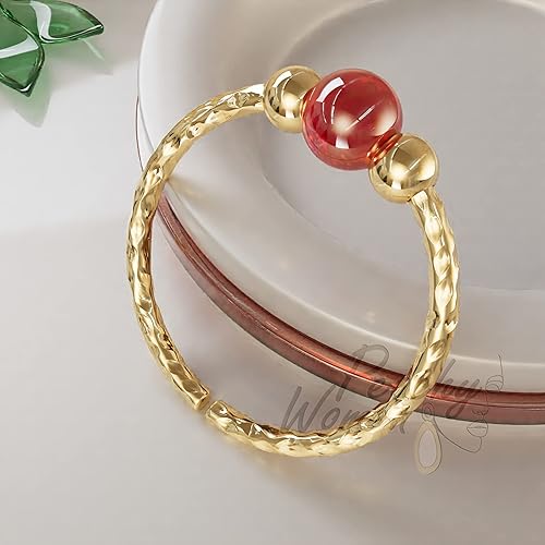 Miniatura 4 de Hammered Cartilage Ring Hoop With Red Opal 20 Gauge - 14k Gold Filled Helix Earring - Ear Piercing Jewelry