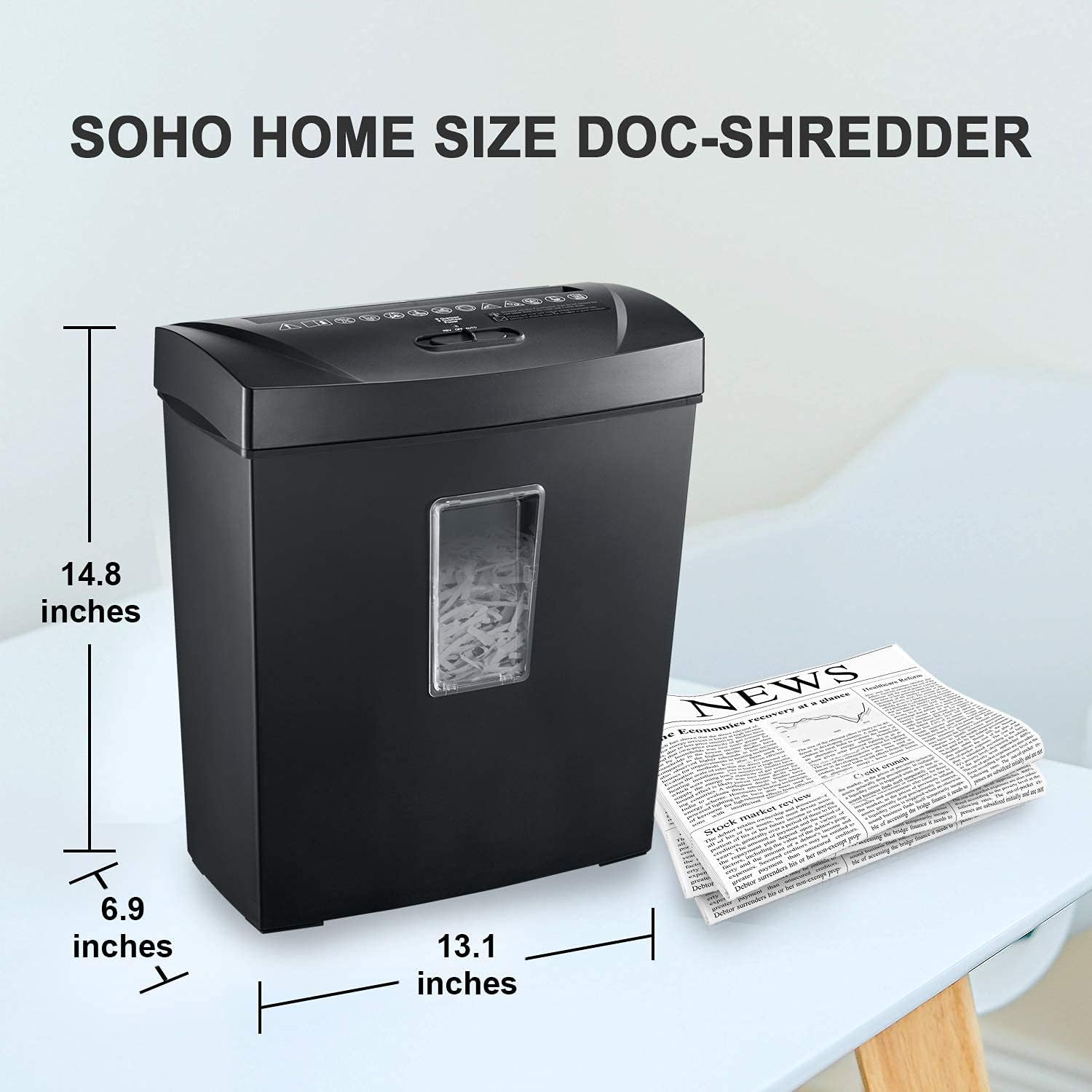 bonsaii Paper Shredder for Home Use, 12 Sheet Crosscut Shredder for Home Office with Jam Proof and Overheated Protection, Shreds Document/Credit Card/Staples/Clips, ETL Certification (C170-C) : Office Products