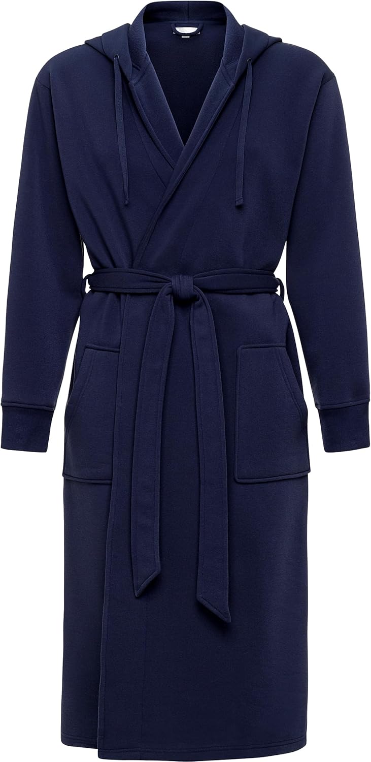 Alexander Del Rossa Hooded Sweatshirt Robe, Mens Hoodie Robe, Long Bathrobe with Hood and Pockets