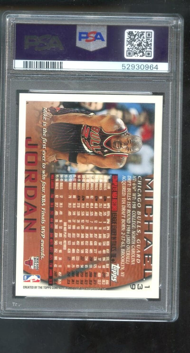 Michael Jordan Card 1996-97 Topps #139 PSA 9