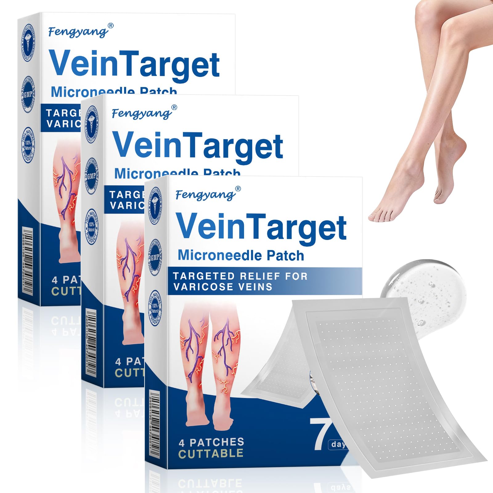 Fengyang® VeinTarget Microdarts Patch, plastry terapeutyczne żylne, usuwanie pająków naczyniowych, poprawia krążenie krwi, dla każdego rodzaju skóry