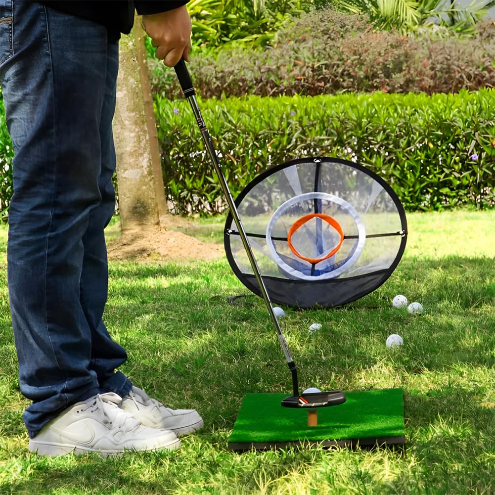 Tiiyee Golf Chipping Net, Redes de Práctica Portátil Red Jaula para Entrenamiento Golfs Drive Poniendo Lona Prácticas Puertas al Aire Libre Putter Interior Accesorios Plegables Interiores