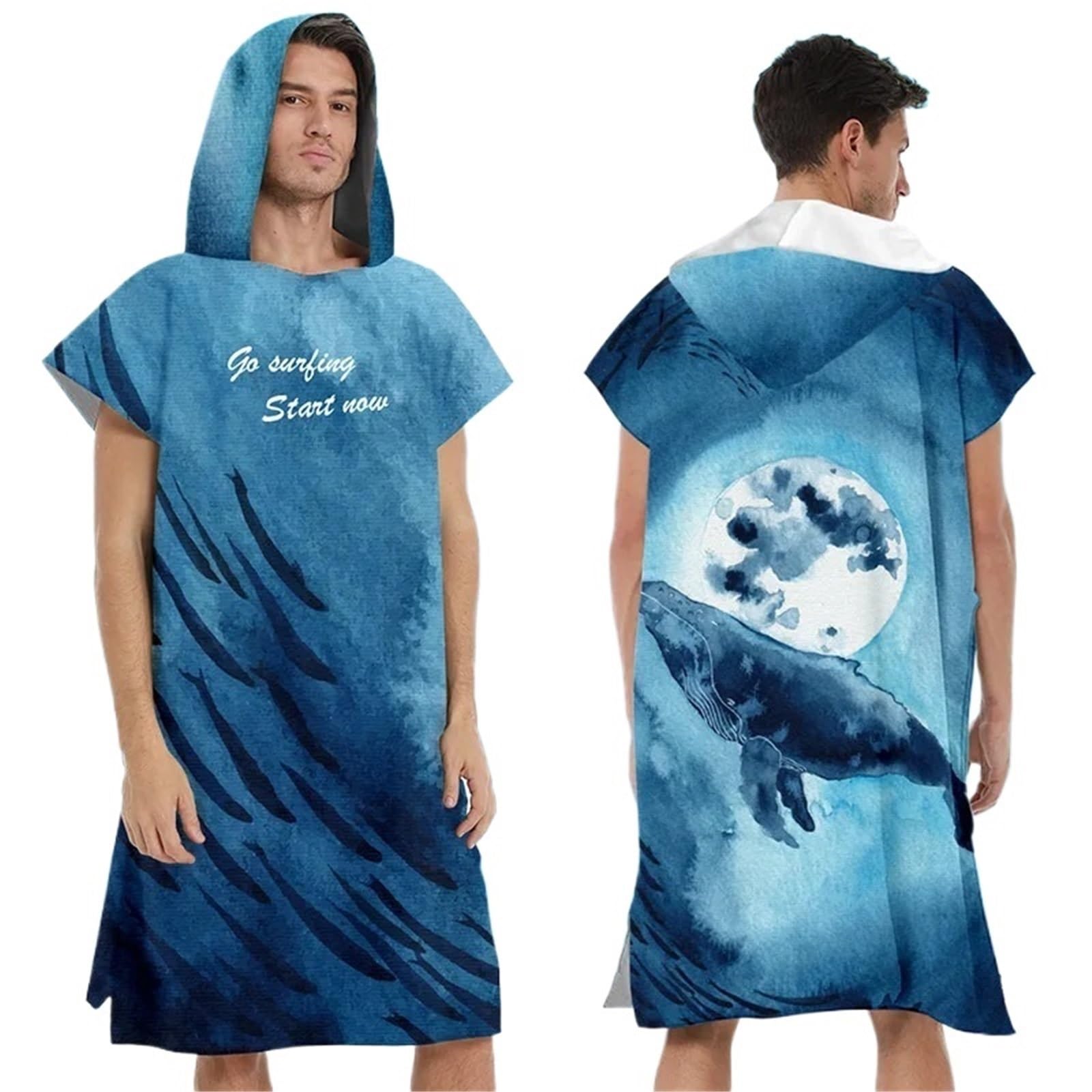 Surf-Poncho-Handtuch, Sommer-Wassersport, Kapuzenmantel, Mikrofaser, Stranddecke, Badetuch, Neoprenanzug, Strandponcho(Color04)