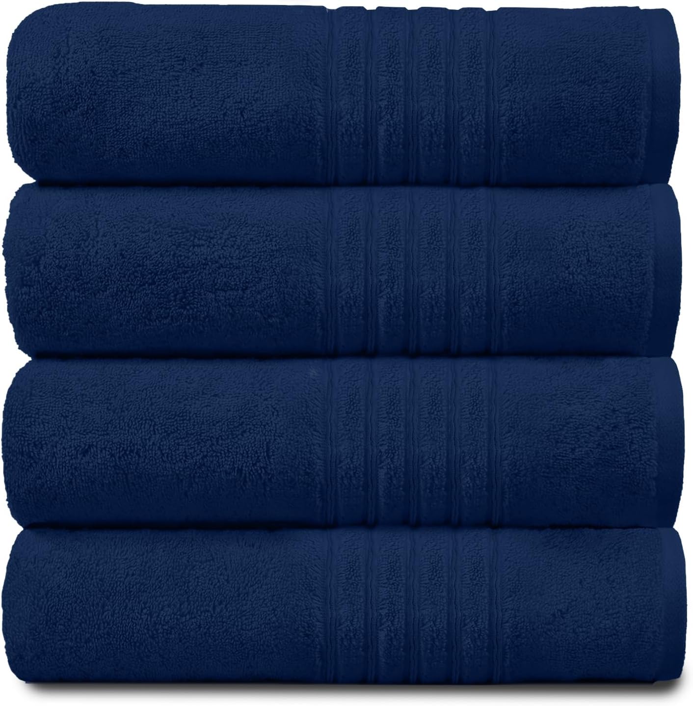GC GAVENO CAVAILIA New Hampton Hand Towels, Ultra Soft Extra Absorbent Pack of 4 Luxury Towel Set, 100% Ringspun Cotton, Navy, 4PK