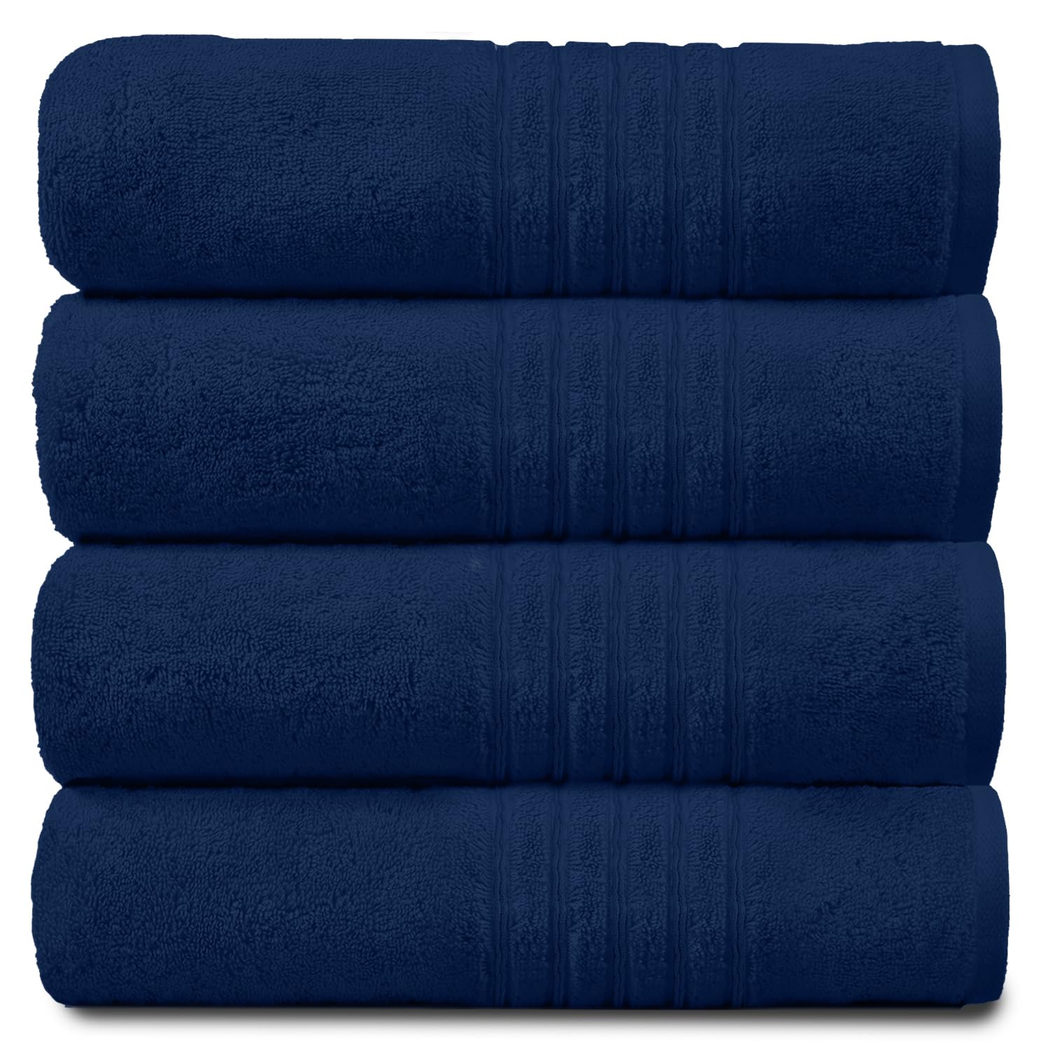 GC GAVENO CAVAILIA New Hampton Hand Towels, Ultra Soft Extra Absorbent Pack of 4 Luxury Towel Set, 100% Ringspun Cotton, Navy, 4PK