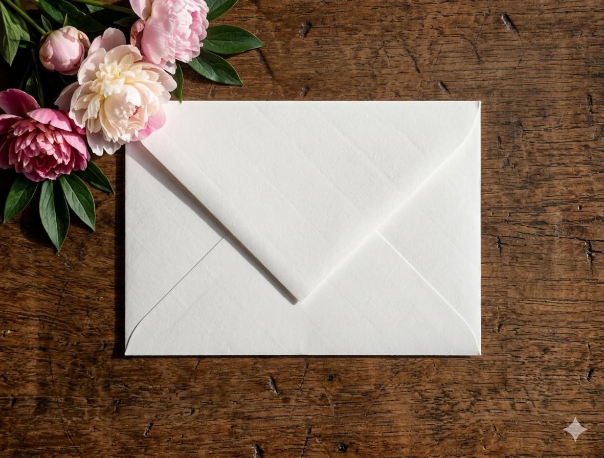 Sobre Boda Clásico, 25 Unidades, 150gr Grueso, 22,5x16,5cm, Verjurado Blanco (Blanco Natural), Sin Engomar, Sin Marca de Agua