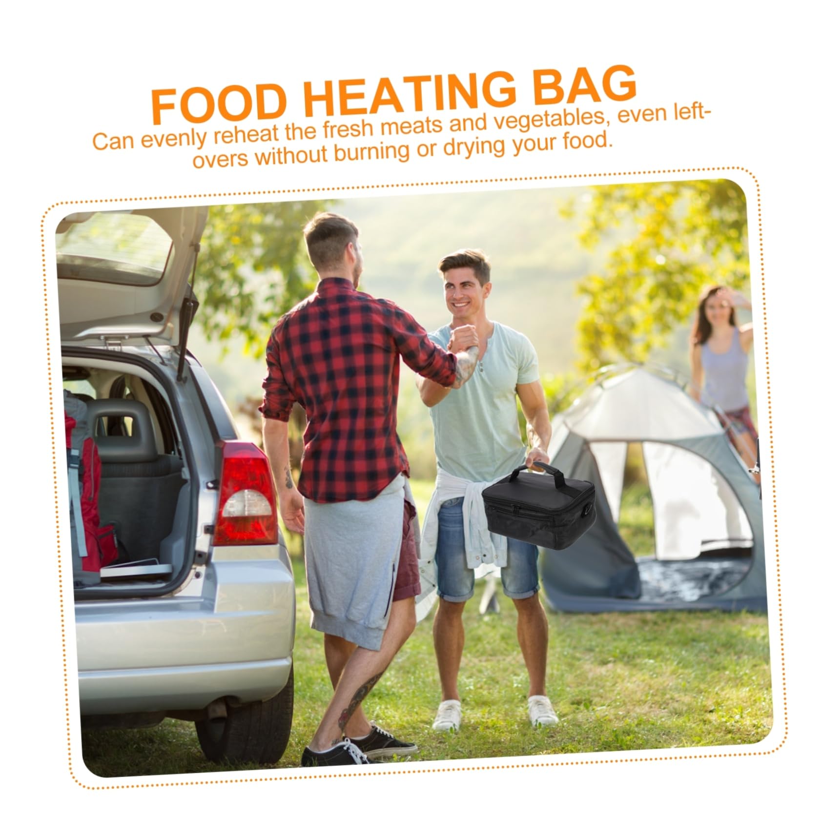 Bolsa para Recalentar Alimentos 12v para Coche y Oficina, Bolsa Térmica para Almuerzo, Aislante, Oxford y Goma