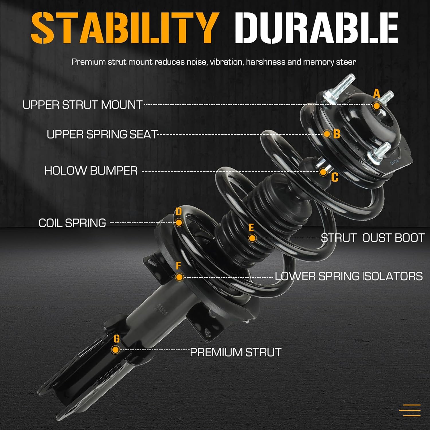 Front Struts Shock Absorber Sway Bar Links Kit for Buick Enclave 3.6L 2008-2012, for Chevrolet Traverse 09-12, for Gmc Acadia 07-12, for Saturn Outlook 07-10, Replace 172518 ES800286 K750155, 6PCS
