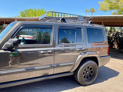 Miniatura 2 de 94650 Viseras laterales deflector de ventilación de viento, 4 protectores de lluvia de sol con cinta de aspecto agradable para Jeep Grand Cherokee