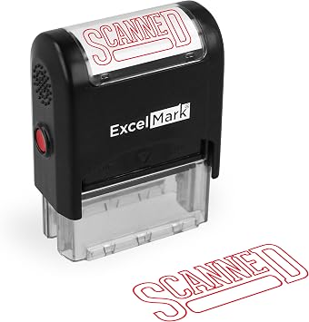 ExcelMark Scanned - Self-Inking Rubber Stamp - A1539 Red Ink