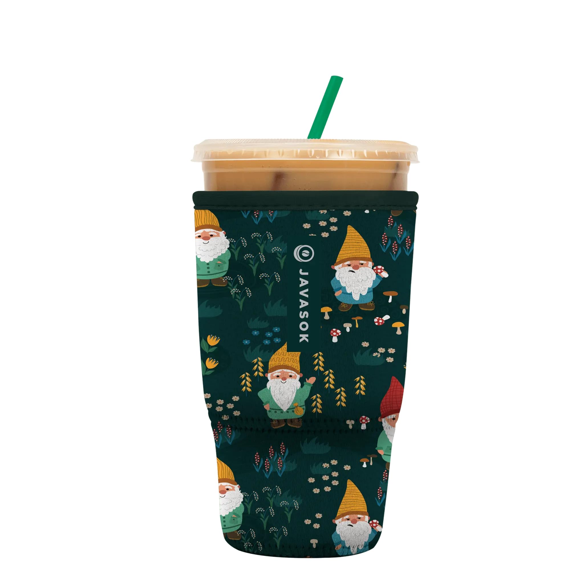 Sok It JavaSok Iced Coffee &amp; Cold Soda Insulated Neoprene Cup Sleeve (Rollin' with my Gnomies, Large: 30-32oz)