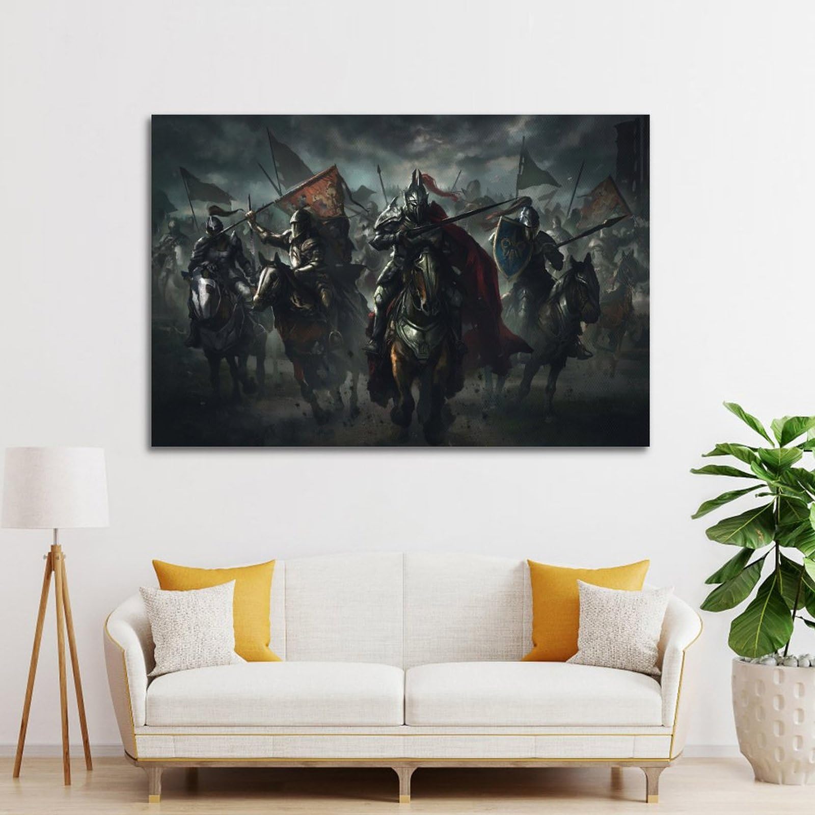 Poster Sur Toile 60x80 Cm 'Cavalieri-e-Guerrieri' - Impression Haute Qualité, Finition Givrée - Décor Mural Pour Chambre, Salon, Bureau - 4